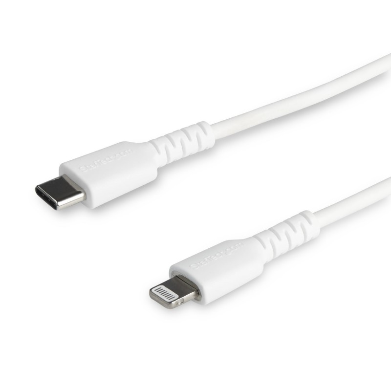StarTech.com Cable Resistente USB-C a Lightning de 2 m Blanco - Cable de Sincronización y Carga USB RUSBCLTMM2MW
