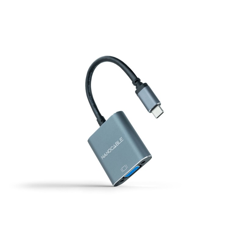Nanocable Conversor USB-C a VGA, USB-C M-VGA H, Aluminio, Gris, 10 cm 10.16.4101-G
