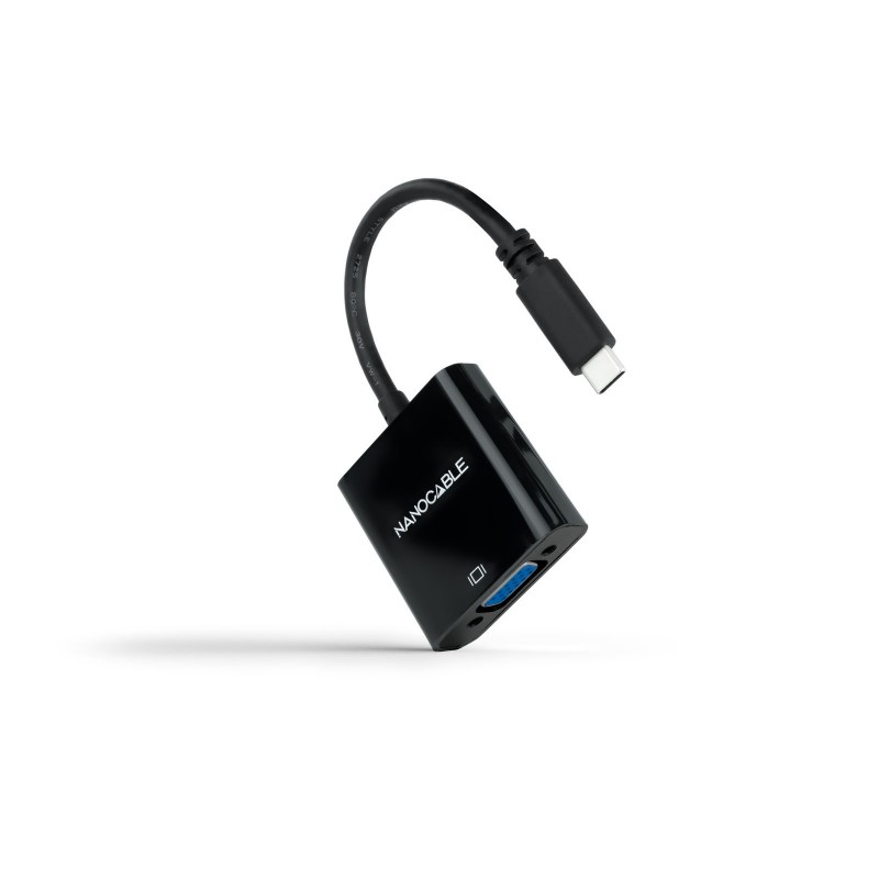 Nanocable Conversor USB-C a VGA, USB-C M-VGA H, Negro, 10 cm 10.16.4101-BK