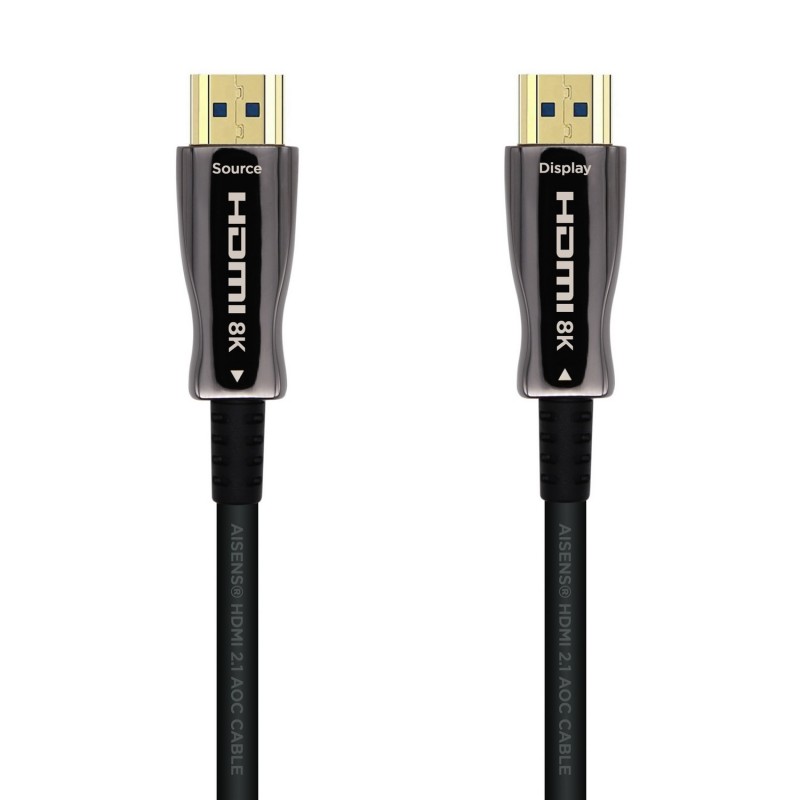 AISENS Cable HDMI V2.1 AOC Ultra Alta Velocidad   HEC 8k@60Hz 4k@120Hz 4 4 4 48Gbps, A M-A M, Negro, A153-0515