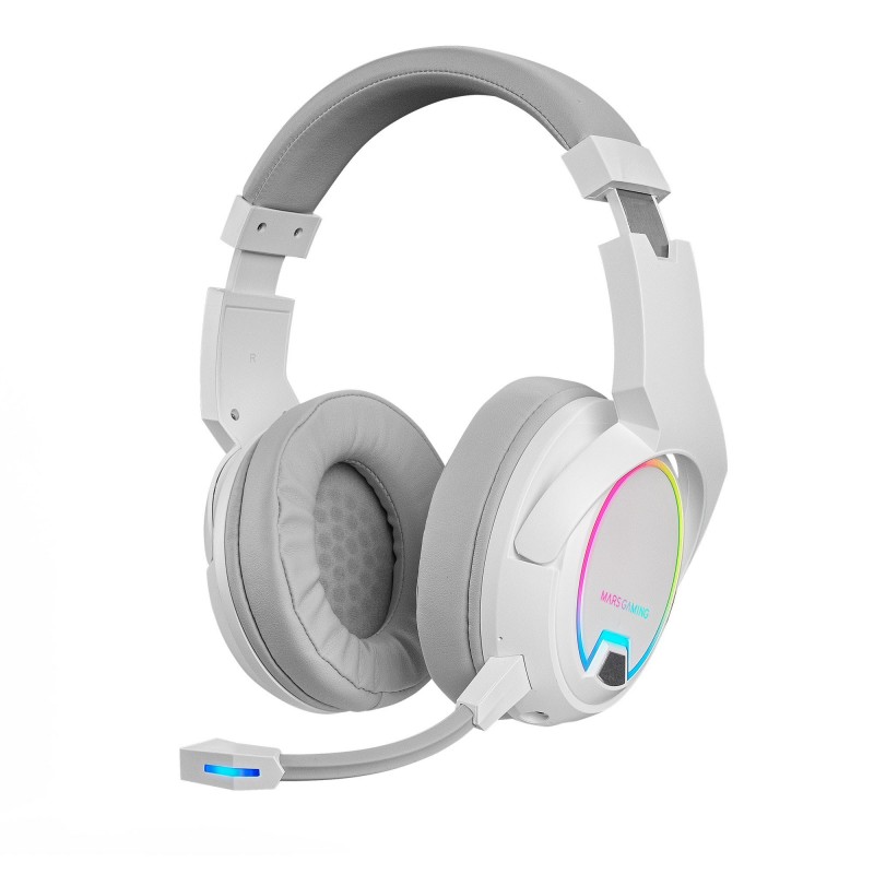 Mars Gaming MHW-100 Blanco Auriculares Inalámbricos ARGB Flo Blanco MHW100W