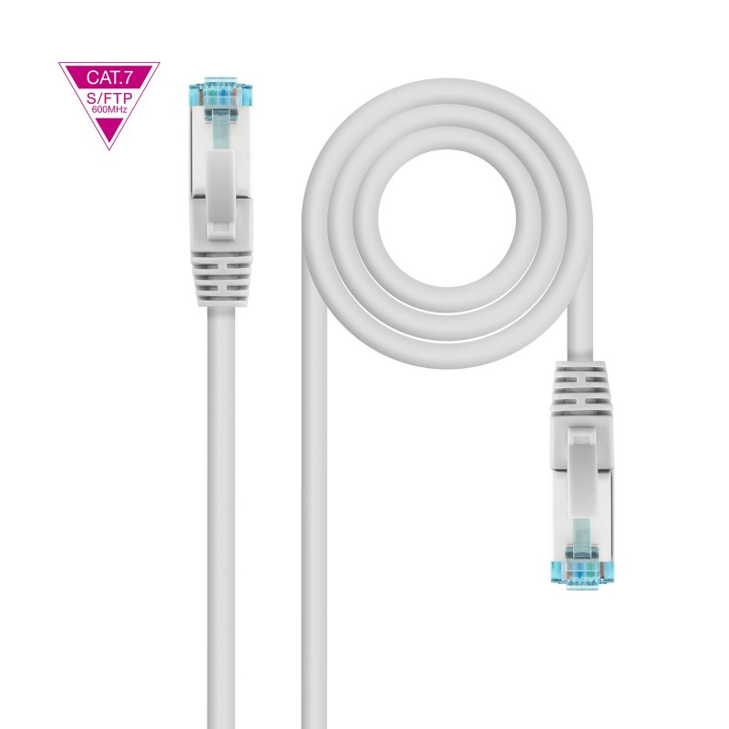 Nanocable Cable de Red Latiguillo Cat.7 600MHZ LSZH SFTP PIMF AWG26, Gris, 25 cm 10.20.1700-L25