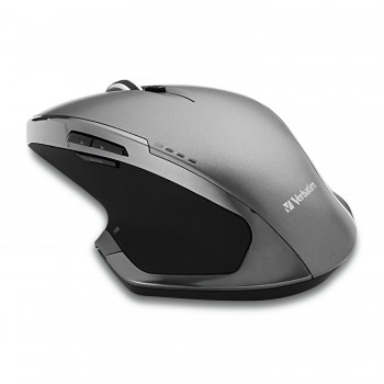 Verbatim Mouse inalámbrico de 8 botones Blue LED Negro, Gris 49041