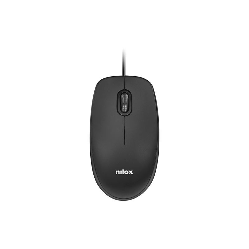 Nilox Ratón USB 1600 DPI de Negro MOUSB1003
