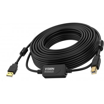 Vision TC 10MUSB+ BL 2 cable USB 10 m USB 2.0 USB A USB B Negro