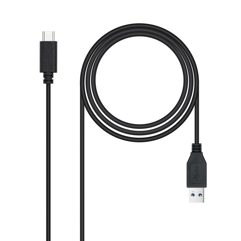 Nanocable Cable USB 3.1, Gen2 10 Gbps 3A, tipo USB-C M-A M, Negro, 2 m 10.01.4002