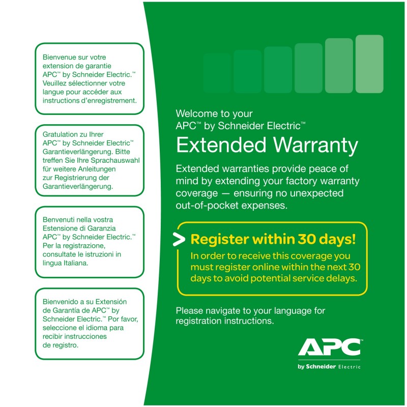 APC Extension de garantia Bateria - 3 años adicionales WBEXTWAR3YR-SP-04