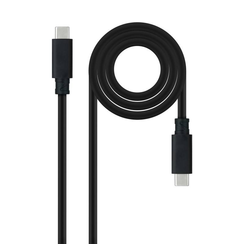 Nanocable Cable USB 3.1 Gen2 10Gbps 5A, 4K 60Hz, USB-C M-USB-C M, Negro, 0.5 m 10.01.4100