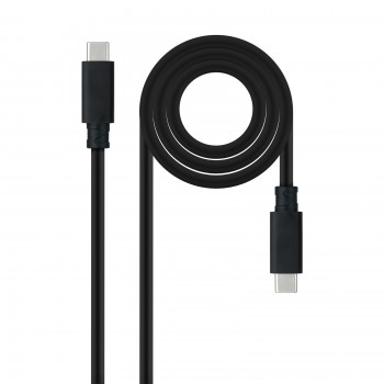 Nanocable Cable USB 3.1 Gen2 10Gbps 5A, 4K 60Hz, USB-C M-USB-C M, Negro, 1.5 m 10.01.4101-L150