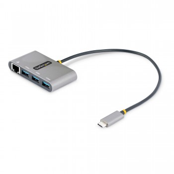 StarTech.com Hub Adaptador USB-C con Ethernet de 3 Puertos USB-A - Red Ethernet Gigabit RJ45 - USB 3 HB30C3A1GEA2