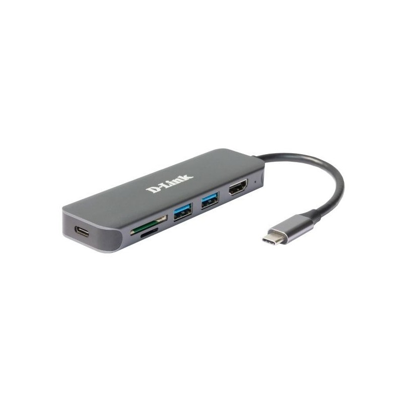 D-Link DUB-2327 base para portátil y replicador de puertos Alámbrico USB Tipo C Gris