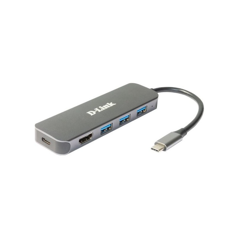 D-Link DUB-2333 base para portátil y replicador de puertos Alámbrico USB Tipo C Gris