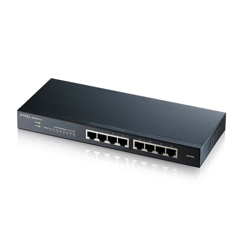 Zyxel GS1900-8 Gestionado L2 Gigabit Ethernet (10 100 1000) Negro GS1900-8-EU0102F