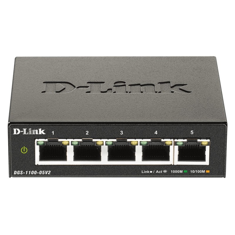 D-Link DGS-1100-05V2 switch Gestionado L2 Gigabit Ethernet (10 100 1000) Negro DGS-1100-05V2 E