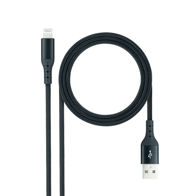 Nanocable Cable Lightning a USB 2.0, Lightning M -USB A M, Negro, 1 m 10.10.0401-COBK