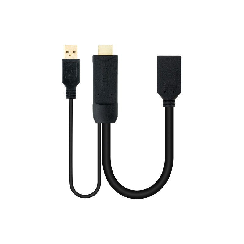 Nanocable Conversor HDMI 2.0 a DisplayPort V1.2 Negro, 20 cm 10.16.0205