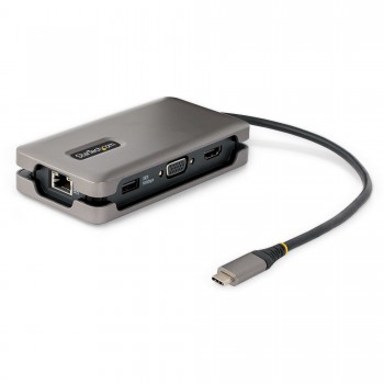 StarTech.com Adaptador Multipuertos USB-C - HDMI 4K a 60Hz VGA - Hub Ladrón USB de 3 Puertos - Power DKT31CVHPD3