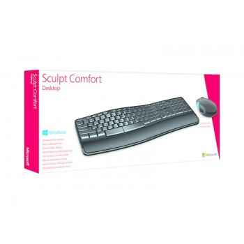 Microsoft Sculpt Comfort Desktop teclado Ratón incluido RF inalámbrico QWERTY Negro L3V-00021