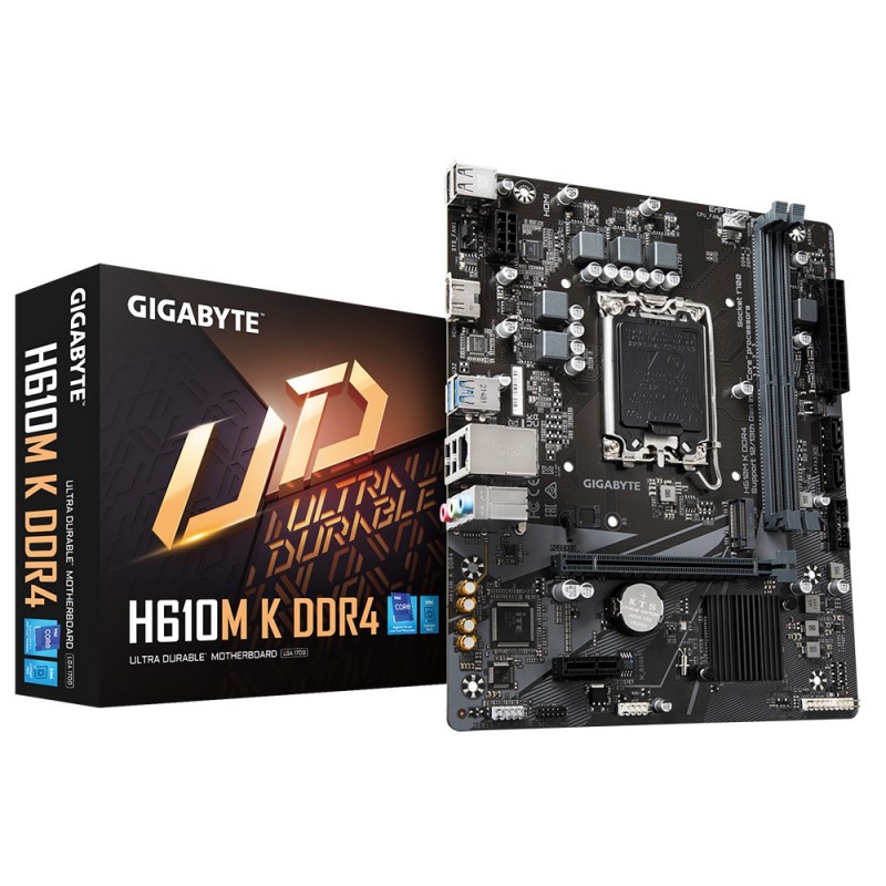 Gigabyte H610M K DDR4 1.0 - LGA 1700 - micro ATX - Intel H610 Express