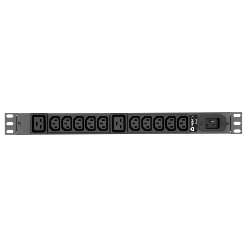 Vertiv Geist rPDU, basic, 1U, input C20 230V 16A, outputs (10)C13 | (2)C19 unidad de distribución de VP9559