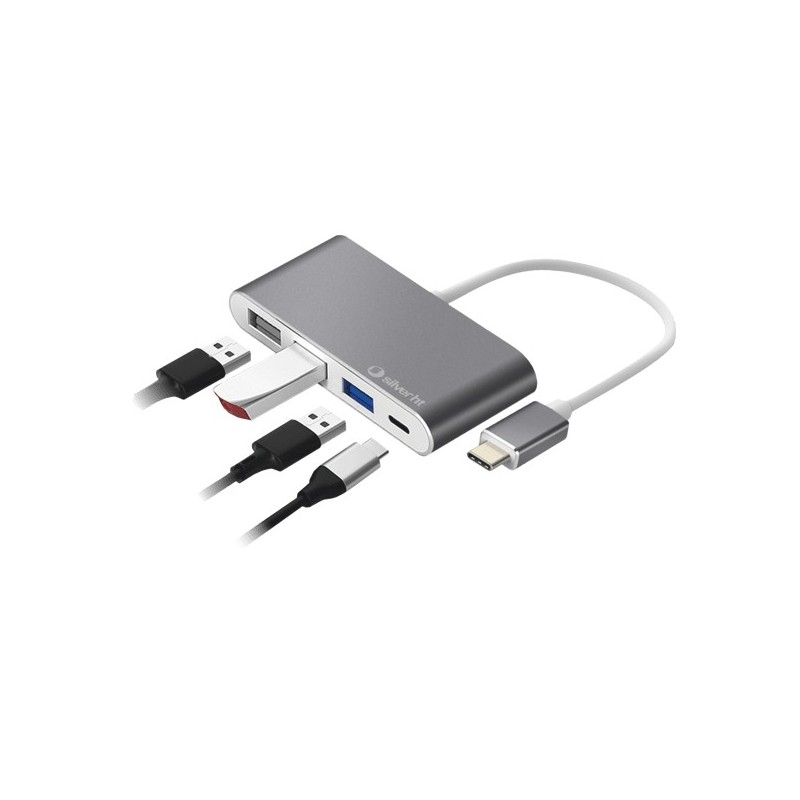 (Reacondicionado) SilverHt - Hub USB-C 4 en 1 - 112001140199