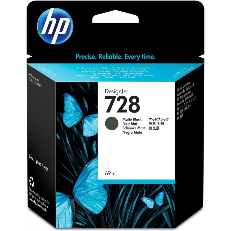Cartucho original HP 728 Negro Mate F9J64A
