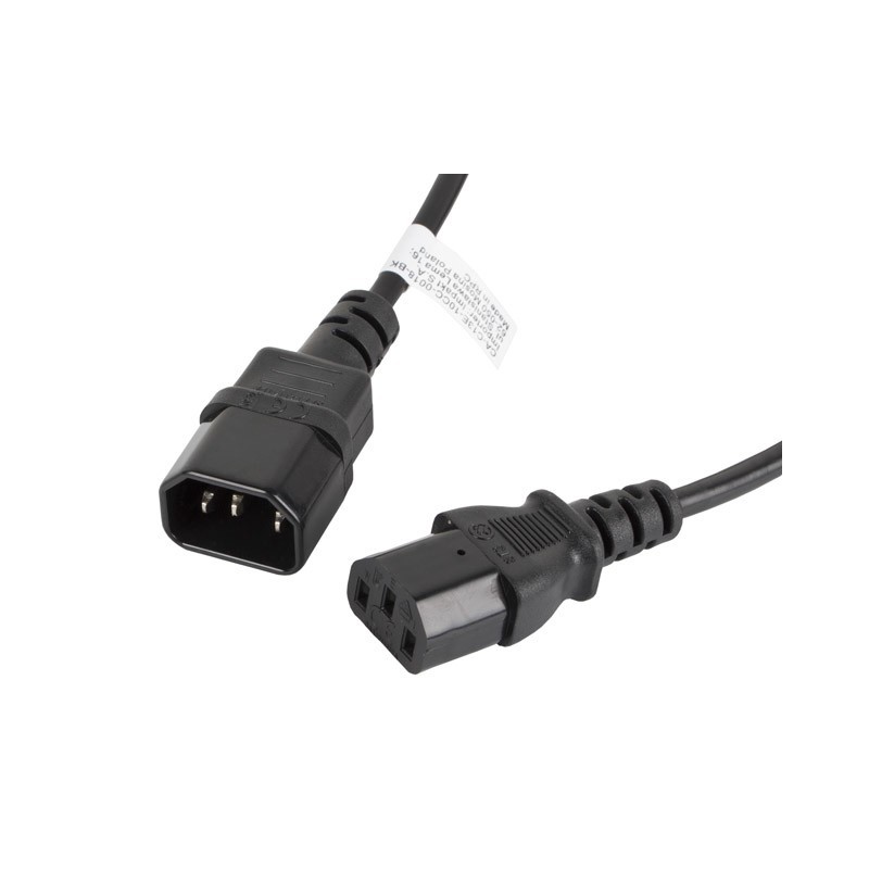 CABLE ALARGADOR LANBERG ALIMENTACION CPU IEC320 C13 H IEC320 C14 M 1.8M CA-C13E-10CC-0018-BK