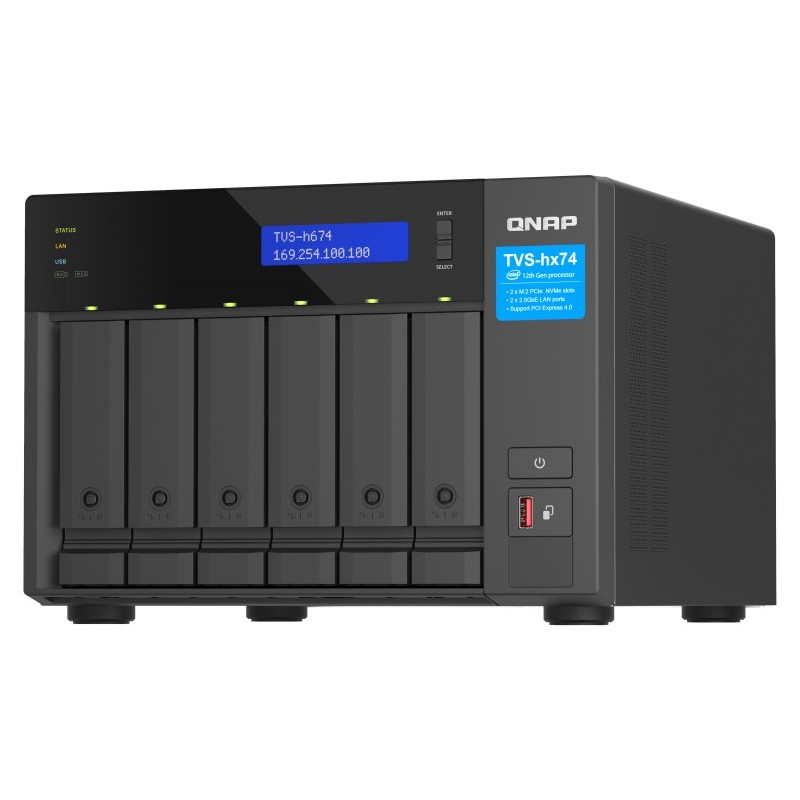 QNAP TVS-H674 NAS Torre Ethernet Negro i5-12400 TVS-H674-I5-32G