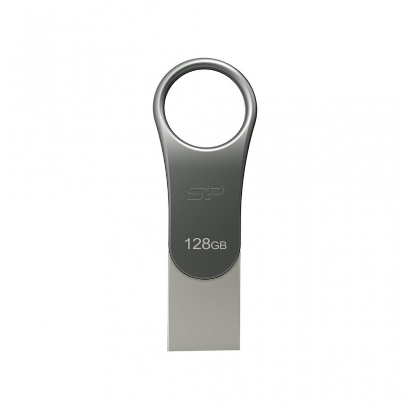 Silicon Power Mobile C80 128GB - USB Type-A   USB Type-C - Titanio SP128GBUC3C80V1S