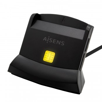 AISENS Lector De Tarjeta Dni Con Lector De Tarjetas SIM, SD, Micro SD, MMC, RS-MMC, MMC Micro, USB-C, Negro ASCR-SN04CSD-BK