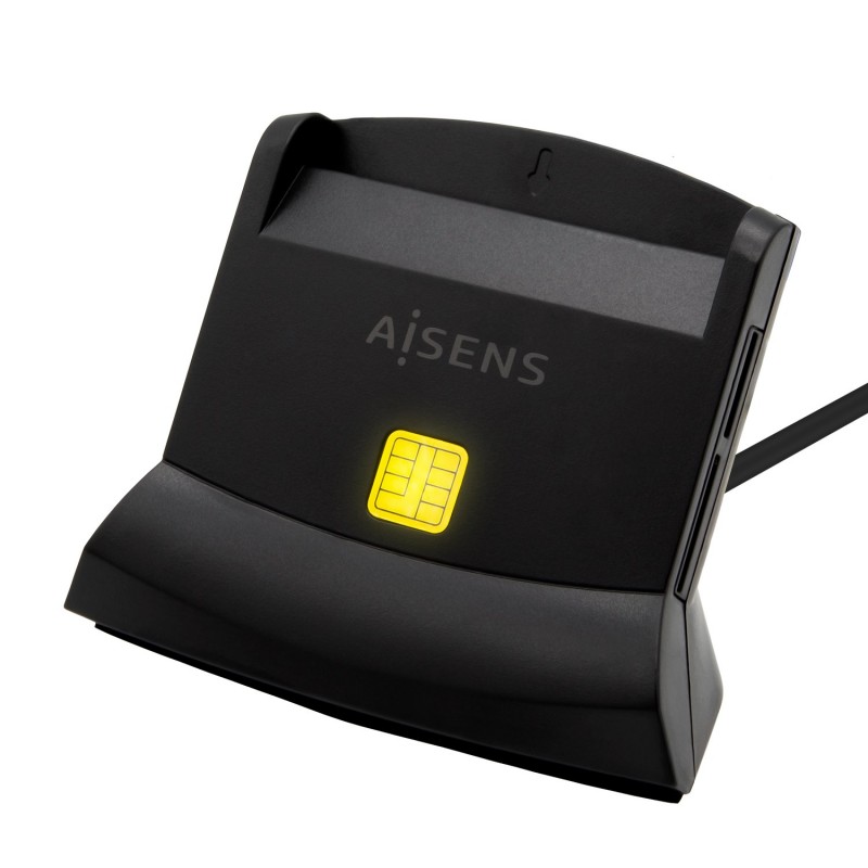 AISENS Lector De Tarjeta Dni Con Lector De Tarjetas SIM, SD, Micro SD, MMC, RS-MMC, MMC Micro, USB-C, Negro ASCR-SN04CSD-BK