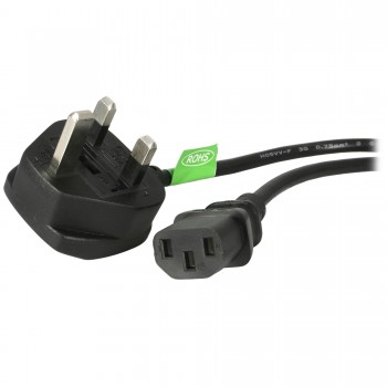 StarTech.com Cable de 1m (3 pies) de Alimentación de Ordenador para el Reino Unido UK, BS1363 a C13, BS13U-1M-POWER-LEAD