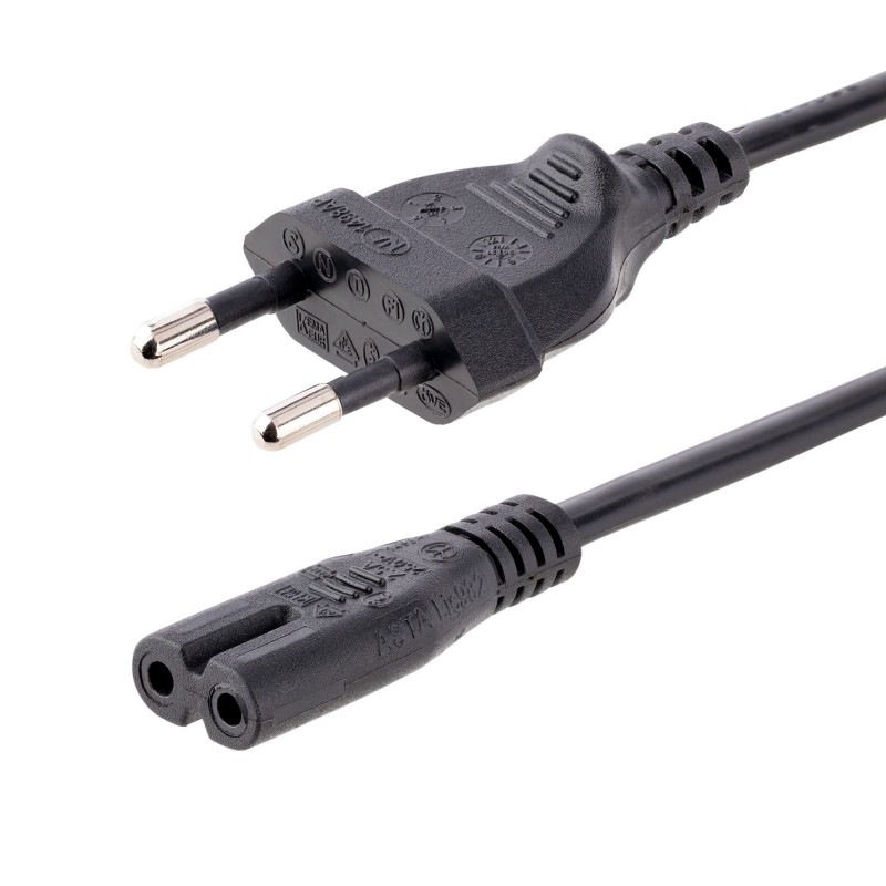 StarTech.com Cable de 2m de Alimentación para Ordenador Portátil o Impresora , UE a C7, 2,5A 250V, 1 752E-2M-POWER-LEAD