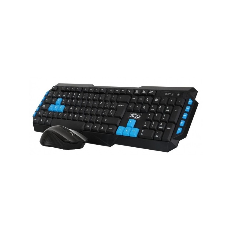TECLADO+RATON 3GO COMBODRILE NEGRO MULTIMEDIA WIFI COMBODRILEW2