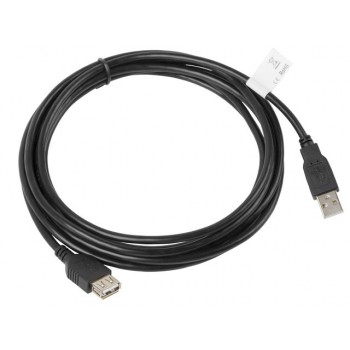 CABLE ALARGADOR USB LANBERG CA-USBE-10CC-0030-BK - CONECTORES A-MACHO A-HEMBRA - NEGRO - 3 METROS