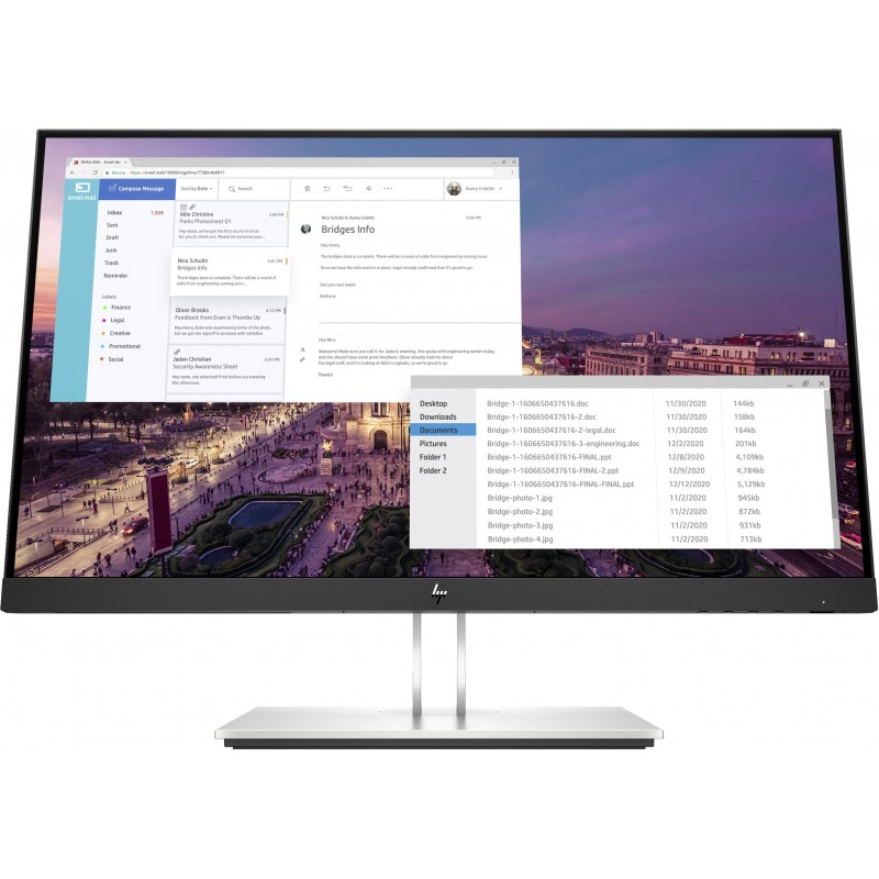 HP E-Series E23 G4 - 23" Full HD - LCD - Negro, Plata - 60Hz 9VF96AA