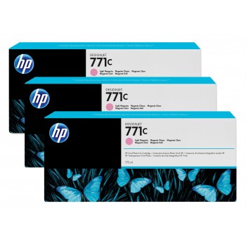 HP 771C - Paquete de 3 - magenta claro - original - cartucho de tinta - para DesignJet Z6200 B6Y35A