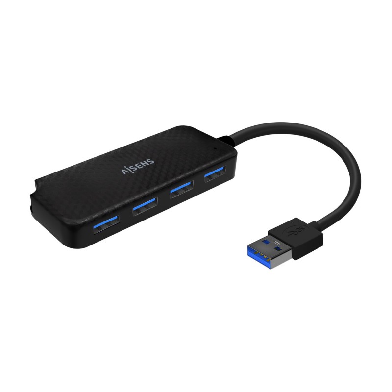 AISENS Hub USB 3.0, Tipo A M-4x Tipo A H, Negro, 15cm A106-0713