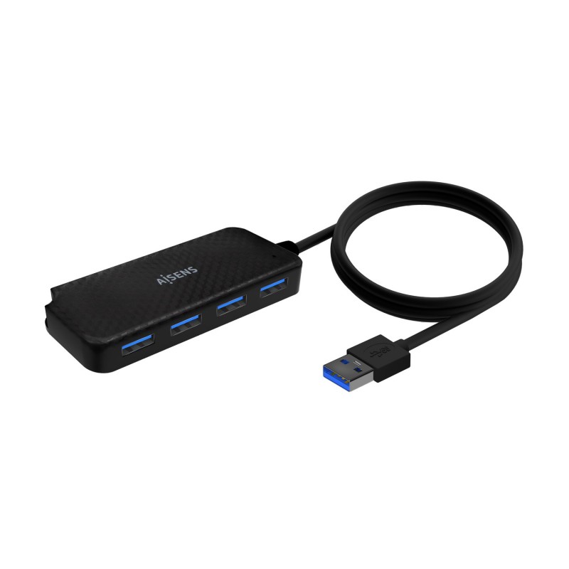 AISENS Hub USB 3.0, Tipo A M-4x Tipo A H, Negro, 60cm A106-0714