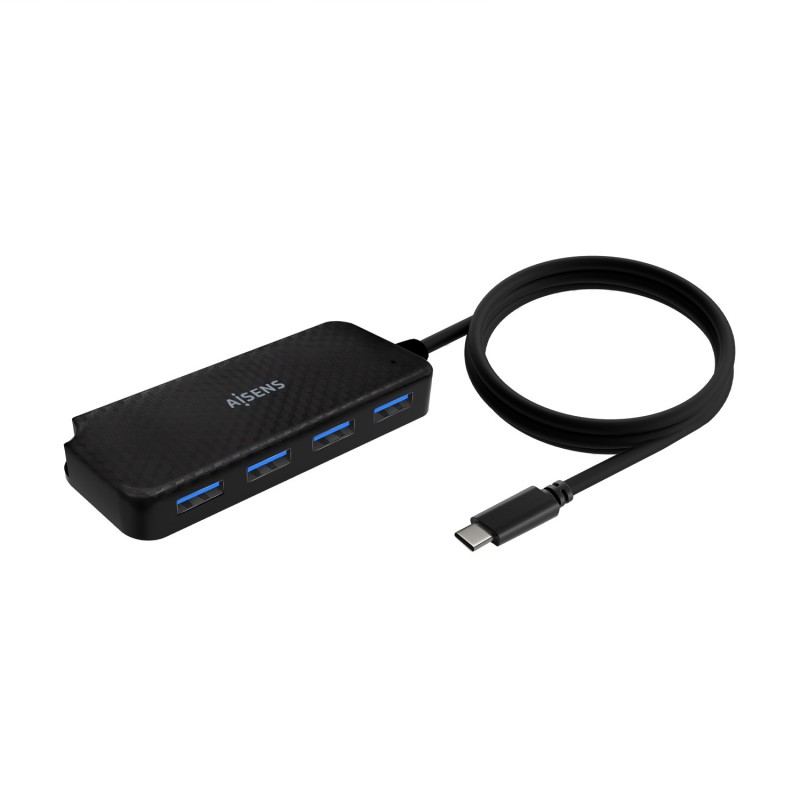 AISENS Hub USB 3.1 USB-C, USB-C M-4x Tipo A H, Negro, 60cm A109-0716