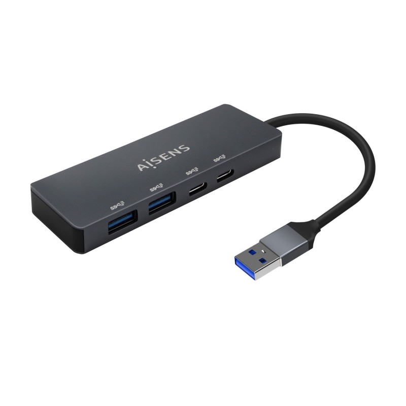 AISENS Hub USB3.2 Gen1 5G USB-A, USB-A M-2xUSB-C H-2xUSB-A H, Gris, 15cm A106-0746