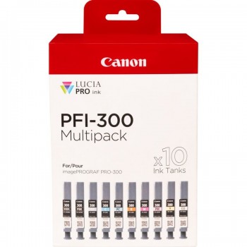 Canon PFI-300 Original Negro, Azul, Cian, Gris, Magenta, Foto negro, Foto magenta, Rojo, Amarillo Pa 4192C008