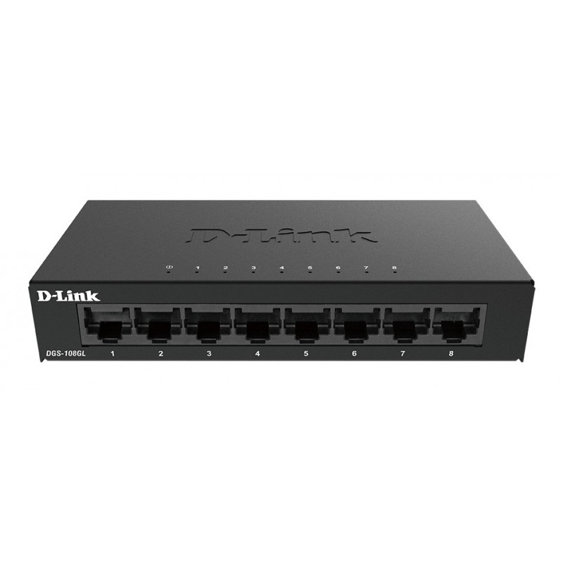 D-Link DGS-108GL No administrado Gigabit Ethernet (10 100 1000) Negro DGS-108GL E