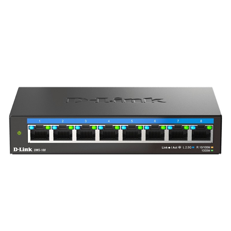 D-Link DMS-108 No administrado 2.5G Ethernet (100 1000 2500) Negro