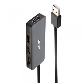 Lindy 42986 hub de interfaz USB 2.0 480 Mbit s Negro