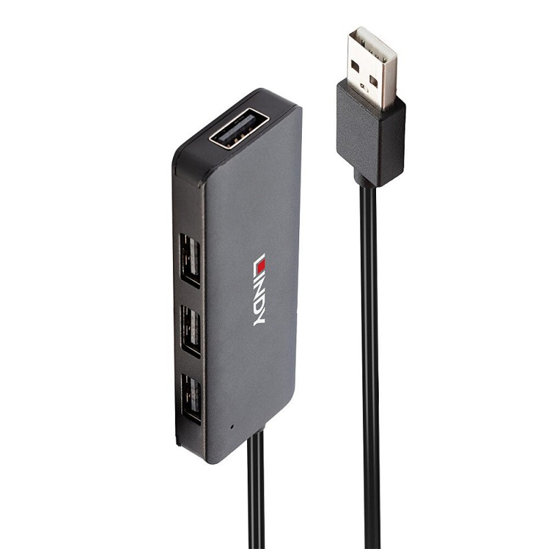 Lindy 42986 hub de interfaz USB 2.0 480 Mbit s Negro