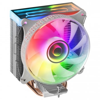 Mars Gaming MCPU-VR Blanco Disipador CPU Doble Espejo Infinito ARGB 4 Heatpipes HCT TDP 180W Ventila MCPUVRW