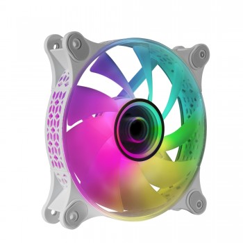Mars Gaming MF-3D Blanco Ventilador ARGB 360° 12cm Espejo Infinito 3D Sistema Anti-vibraciones Ultra MF3DW