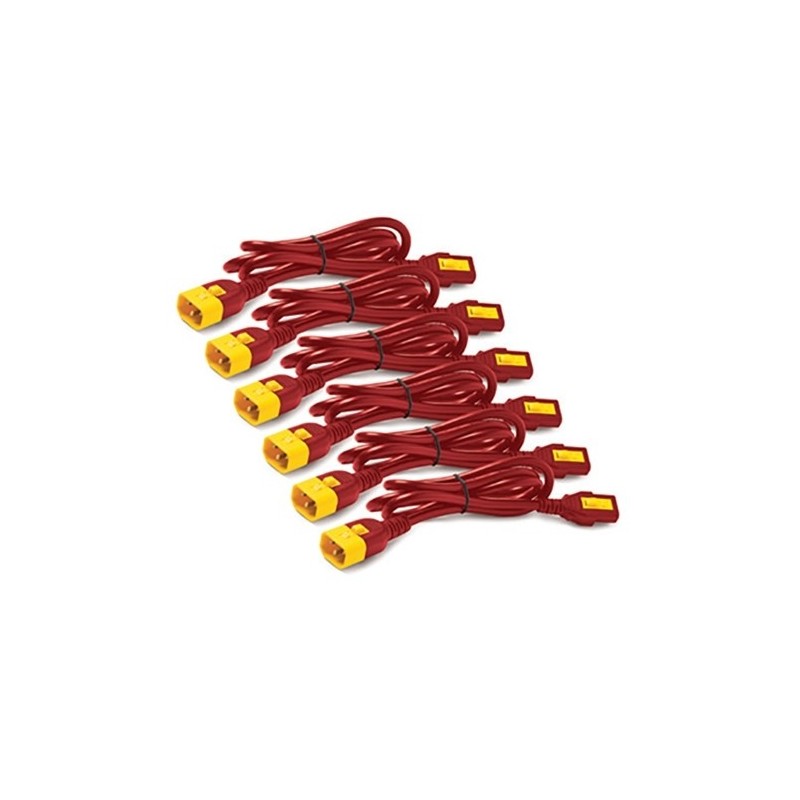 APC AP8704S-WWX340 cable de transmisión Rojo 1,22 m C13 acoplador C14 acoplador
