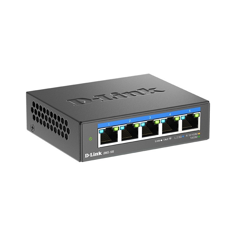 D-Link DMS-105 No administrado L2 2.5G Ethernet (100 1000 2500) Negro DMS-105 E